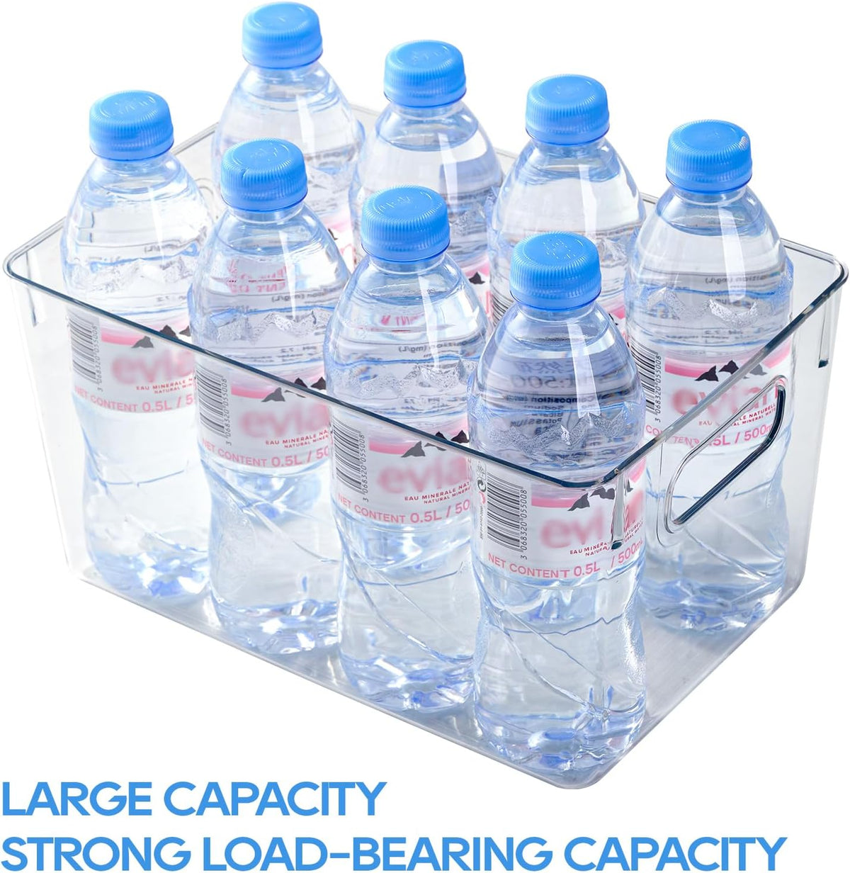 JollyPack Clear Plastic Storage Bins, 4 Pack