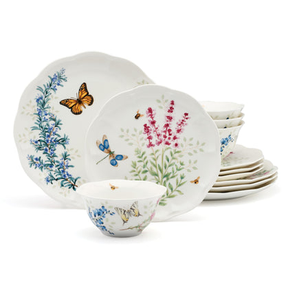 Lenox Butterfly Meadow Herbs Porcelain Mug Set for 4, 12oz