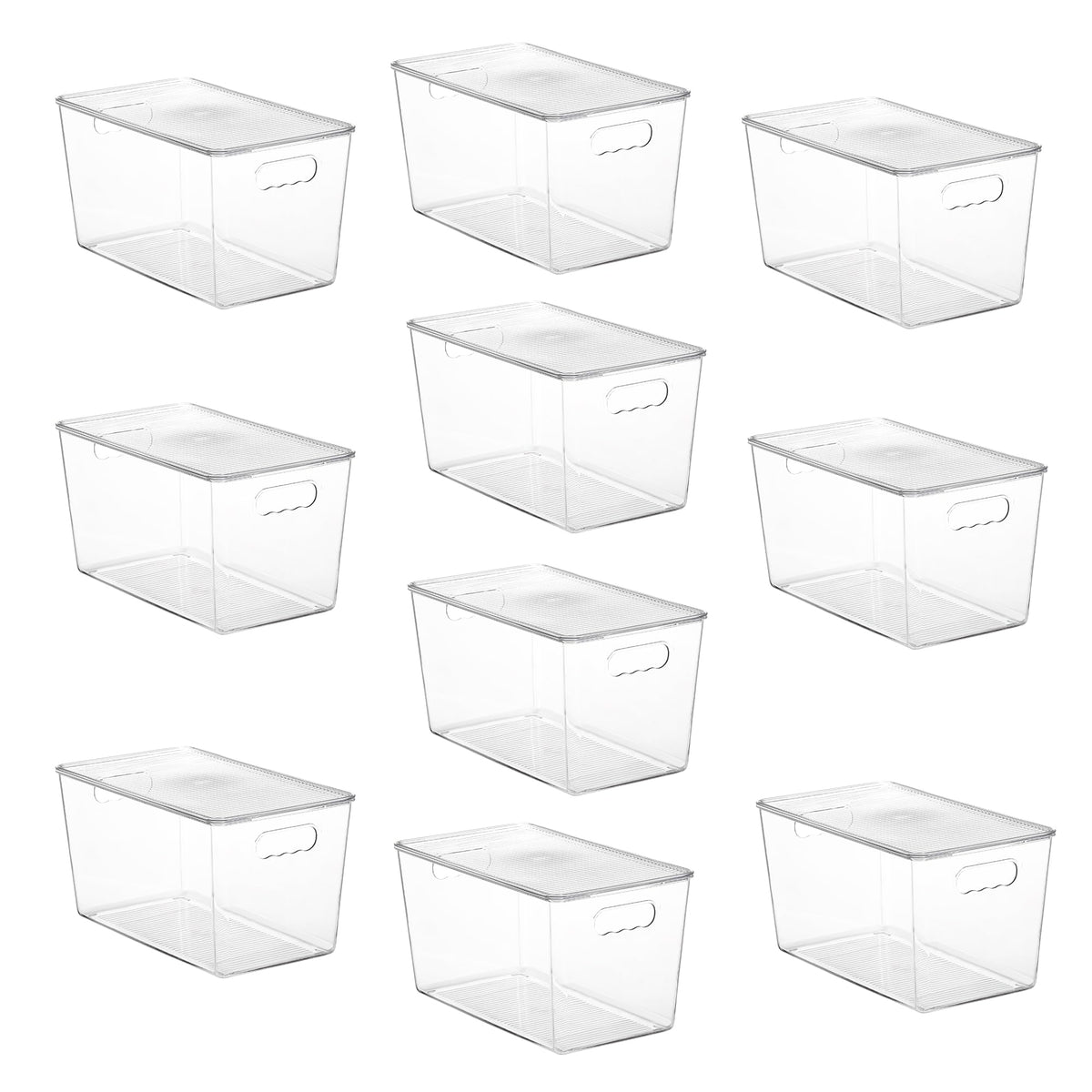 Vtopmart 2 Pack Clear Stackable Storage Bins with Lids and Handles, Large