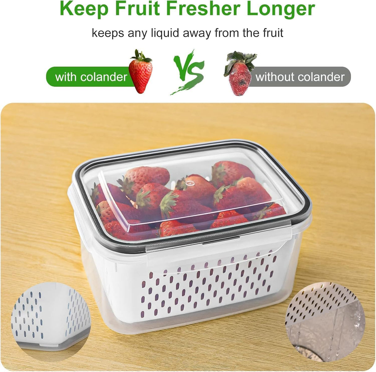 Freshmage 4 PCS Fruit storage Containers for Fridge,Food Storage Containers