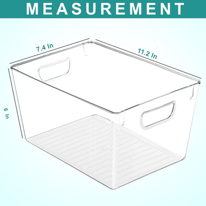 Utopia Kitchen Pantry Organizers and Storage Bins, 6 Pack, Large, Clear