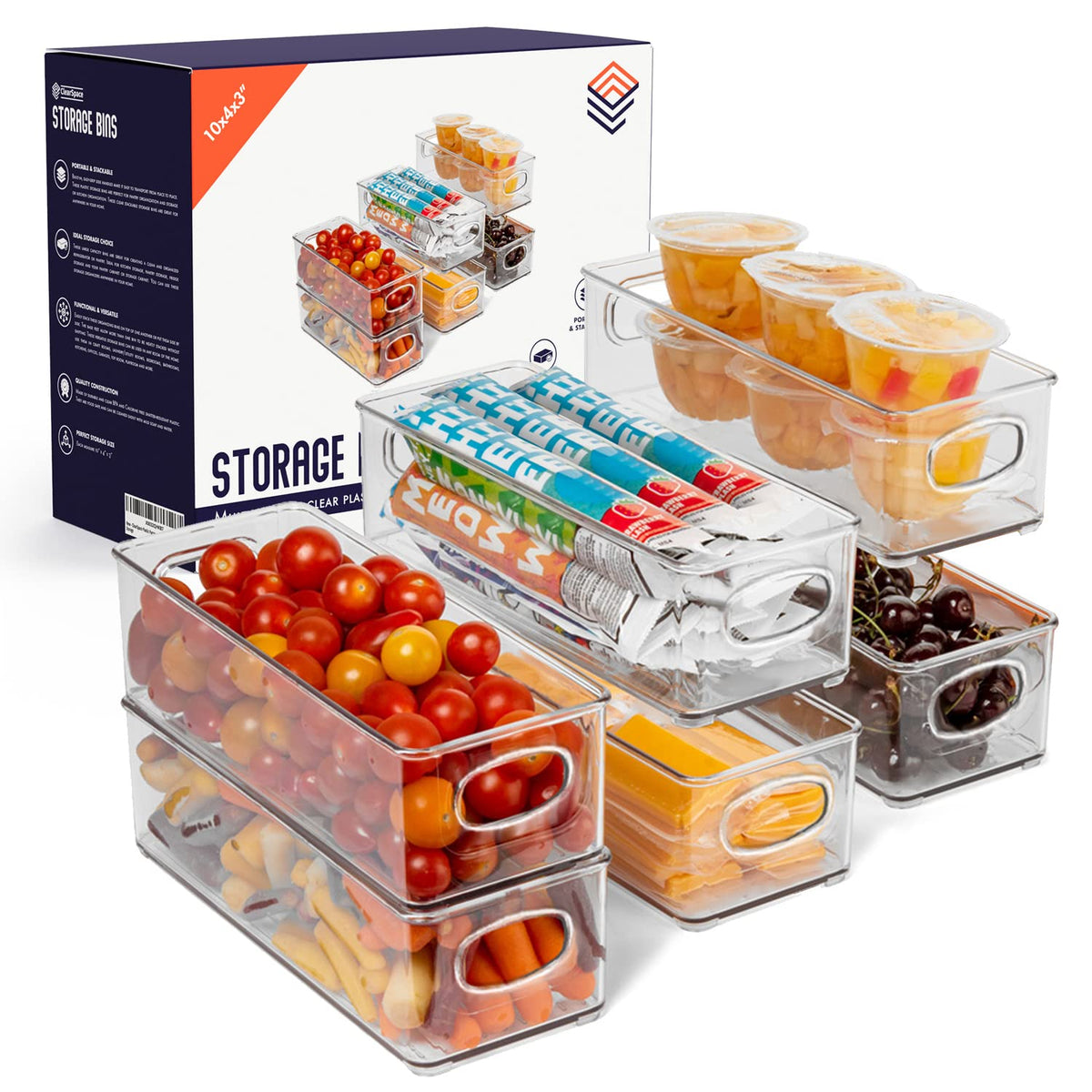 ClearSpace Plastic Pantry Organization and Food Storage Bin, 8 Pack