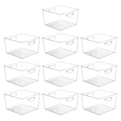 Vtopmart 4 Pack Extra Large Clear Storage Bins, 11x11 Cube Organizer