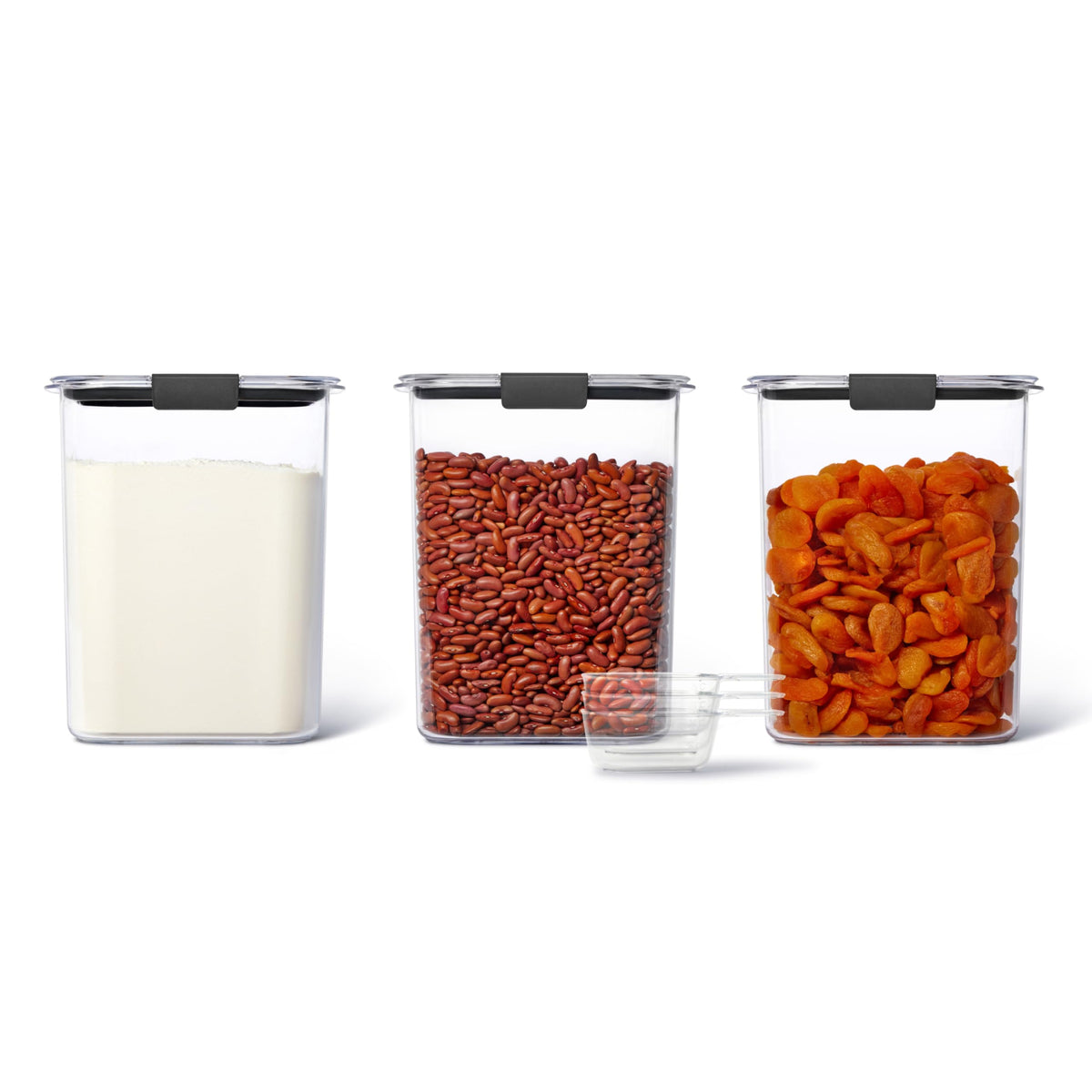 Rubbermaid Brilliance Airtight Food Storage Container, 7.8 Cup, BPA-Free, Clear/Grey, Ideal for Brown Sugar