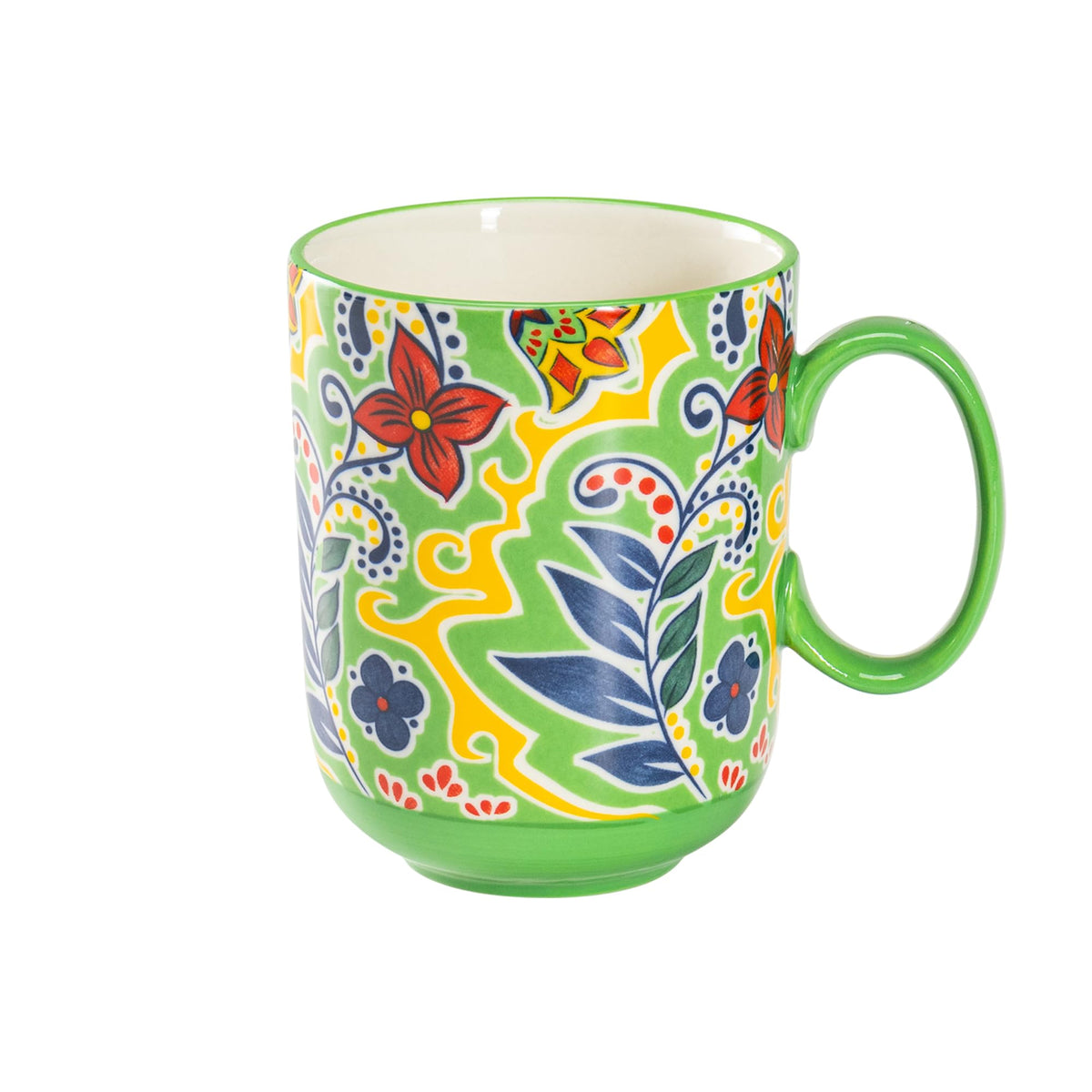 HENXFEN LEAD 14 oz Boho Ceramic Coffee Mug & Tea Cup - Midnight Blue