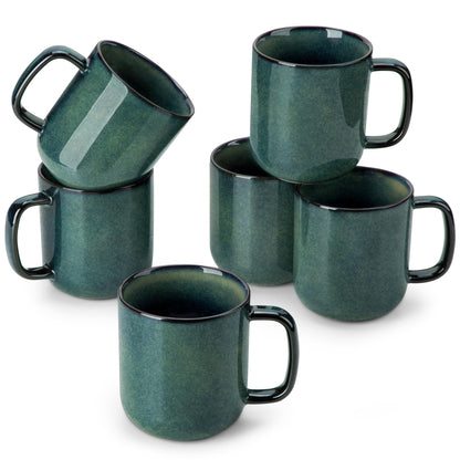 vancasso Porcelain Coffee Mugs Set, 12 oz Ceramic Coffee Cups for Latte Hot Tea Cappuccino Cocoa Milk Cups Set of 6, Dishwasher & Microwave Safe, White