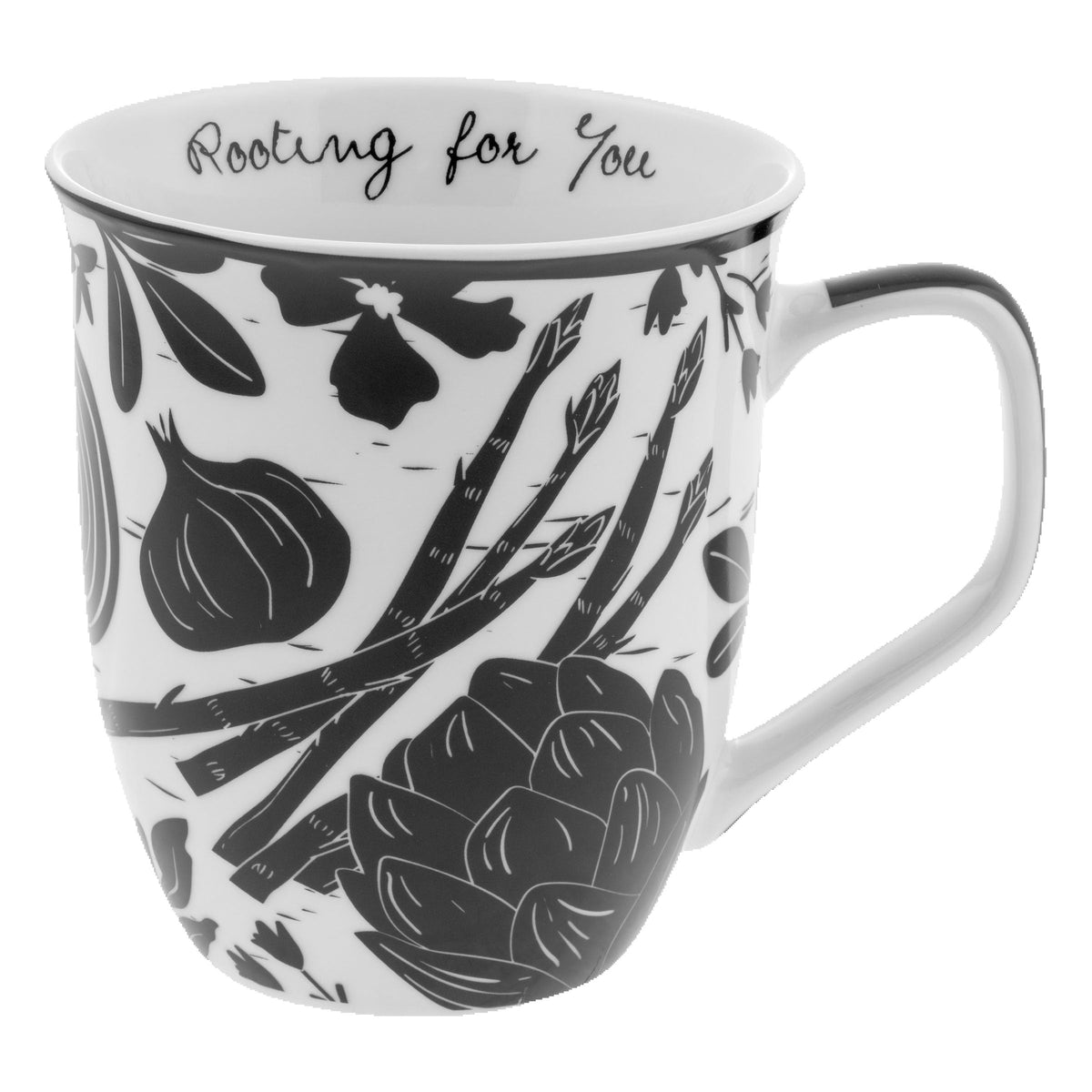 Karma Gifts, 14 oz Black and White Boho Mug, Cute Coffee and Tea Mug, Ceramic Coffee Mugs for Women and Men, Dragonfly