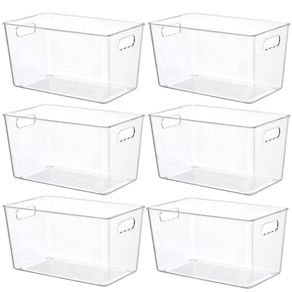 Vtopmart 8 Pack Clear Storage Bins with Lid Set for Pantry Organizer