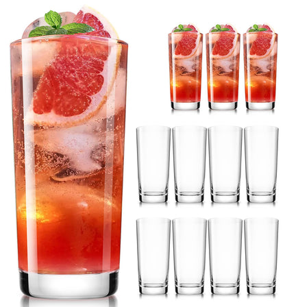 Drinking Water Glass Cups Set,Crystal Highball Glasses cups set of 6,16oz