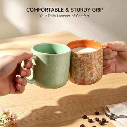 MONITO 12OZ Coffee Mugs Set of 4,Modern Ceramic Coffee Mugs Set with handle