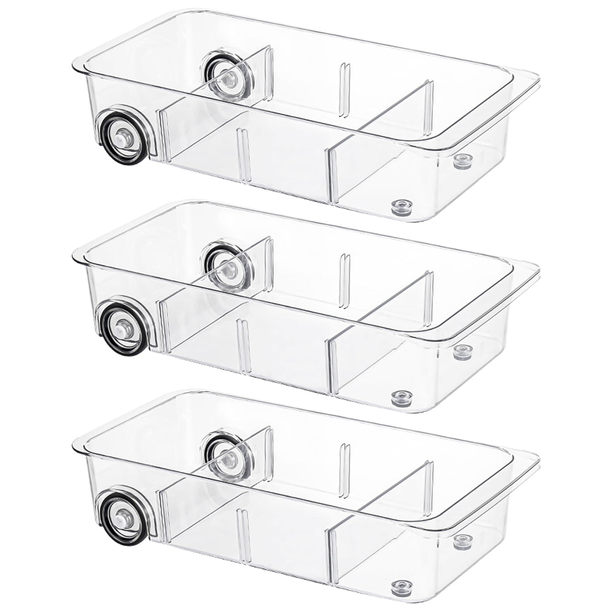 Fridge Organizer and Storage Drawer Roll Out Refrigerator Bins,2 Pack