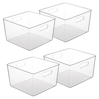 Vtopmart 4 Pack Extra Large Clear Storage Bins, 11x11 Cube Organizer