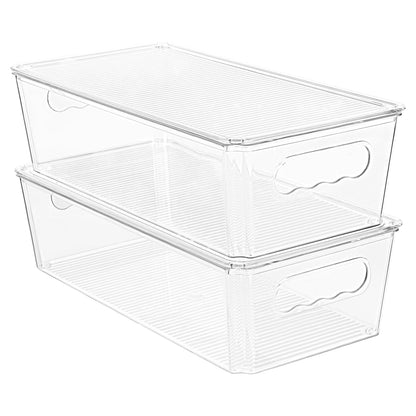 Vtopmart 8pcs Clear Storage Bins with Handles