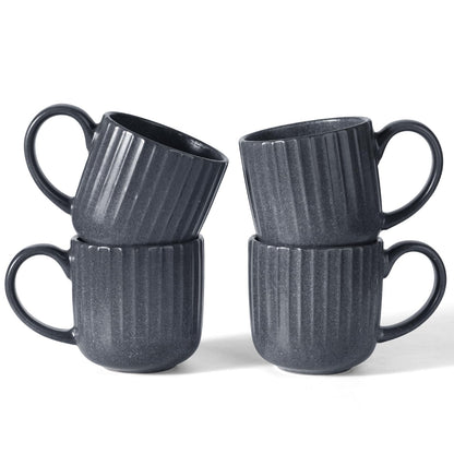 famiware Coffee Mug Set of 4, Star 12 oz Ceramic Mugs Cups Set with Handle