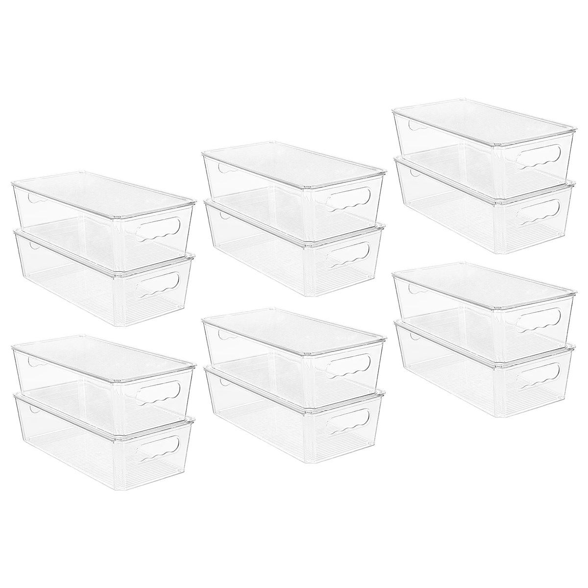 Vtopmart 8pcs Clear Storage Bins with Handles