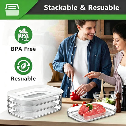 Deli Meat Container for Fridge, Stackable Lunch Meat Container for Fridge with Lid, Cold Cuts Storage Container for Lunch Meat Sandwich Ham Cheese Salami, Meal Prep Containers, BPA Free, 1Pack