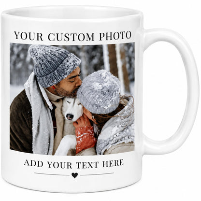 Custom Coffee Mug Personalized Photo Text Ceramic Cup 11 oz Both Sides