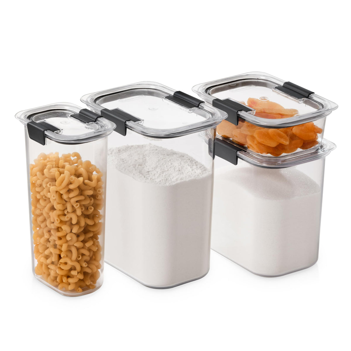 Rubbermaid Brilliance Airtight Food Storage Container, 7.8 Cup, BPA-Free, Clear/Grey, Ideal for Brown Sugar