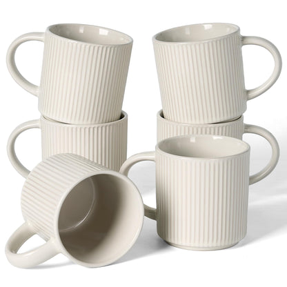famiware Coffee Mug Set of 4, Star 12 oz Ceramic Mugs Cups Set with Handle