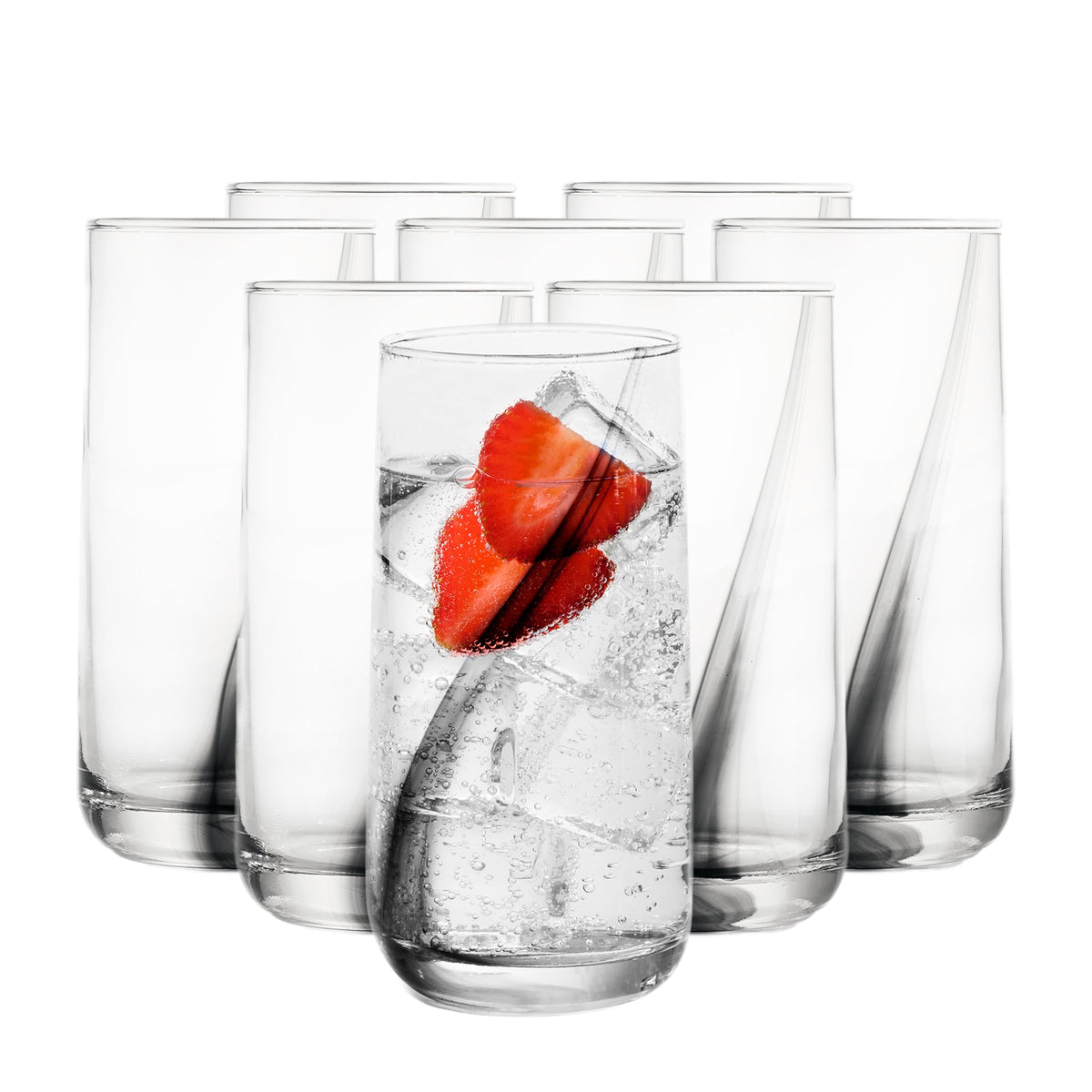 Libbey Heavy Base Drinking Glasses Set of 8, Clear Water Cups