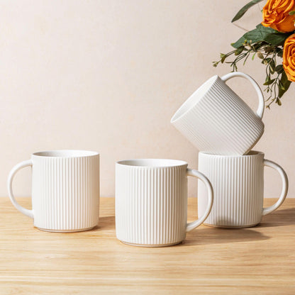 theterra Ceramic Coffee Mugs Set of 6, 12 oz Coffee Cups with Handle
