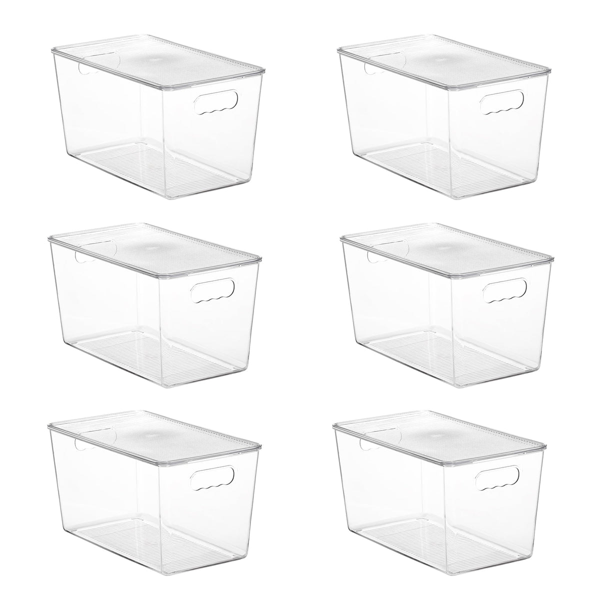 Vtopmart 2 Pack Clear Stackable Storage Bins with Lids and Handles, Large