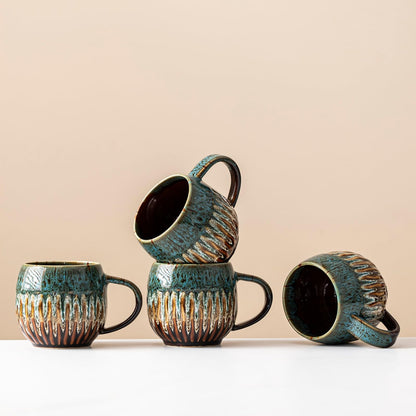 Large Ceramic Coffee Mug - 20oz Big Tea Cup, Green
