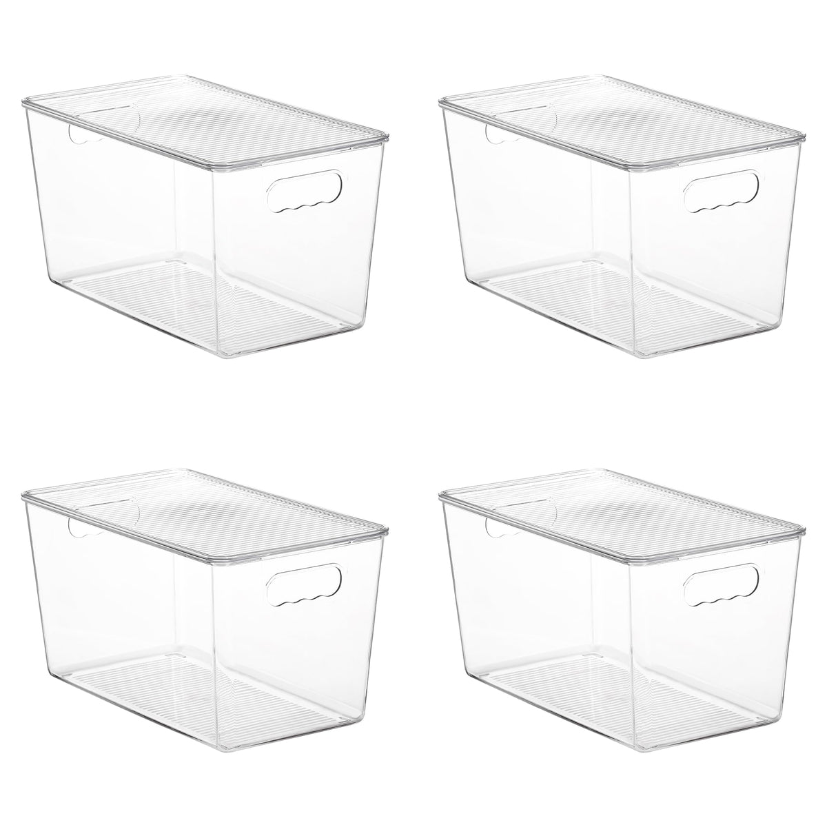 Vtopmart 2 Pack Clear Stackable Storage Bins with Lids and Handles, Large