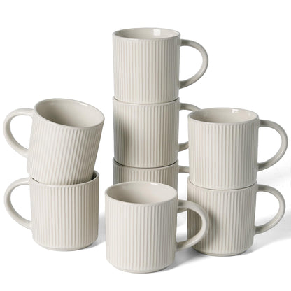 famiware Coffee Mug Set of 4, Star 12 oz Ceramic Mugs Cups Set with Handle