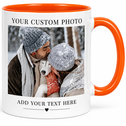 Custom Coffee Mug Personalized Photo Text Ceramic Cup 11 oz Both Sides