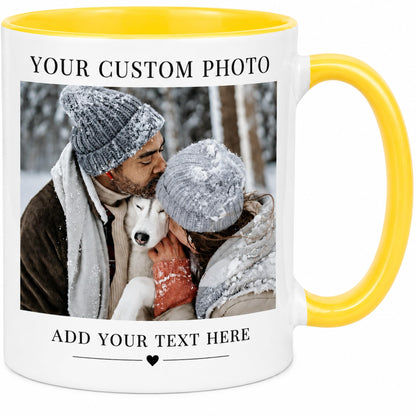 Custom Coffee Mug Personalized Photo Text Ceramic Cup 11 oz Both Sides