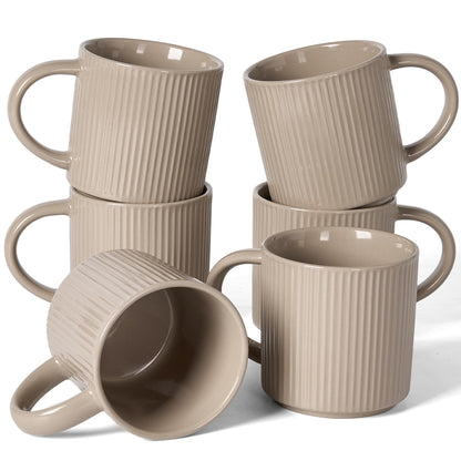 famiware Coffee Mug Set of 4, Star 12 oz Ceramic Mugs Cups Set with Handle