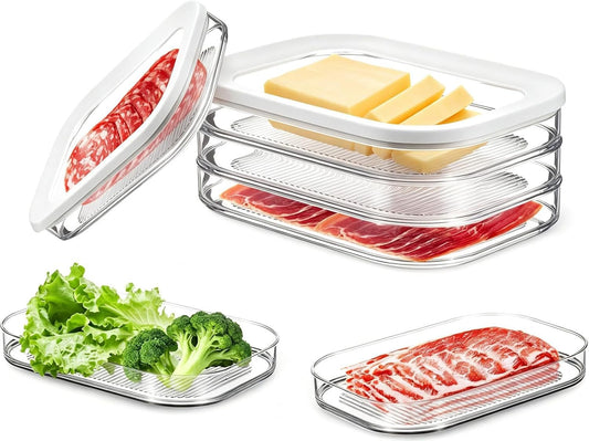Deli Meat Container for Fridge, Stackable Lunch Meat Container for Fridge with Lid, Cold Cuts Storage Container for Lunch Meat Sandwich Ham Cheese Salami, Meal Prep Containers, BPA Free, 1Pack