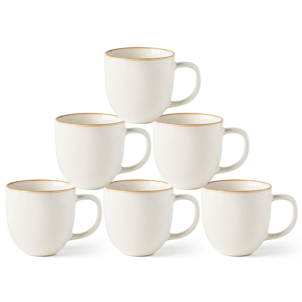 AmorArc 12oz Coffee Mugs, Ceramic Coffee Mugs set of 6 for Man, Woman, Dad, Mom, Modern Coffee Mugs with handle for Latte/Cappuccino/Milk/Cocoa. Dishwasher&Microwave Safe, Cappuccino
