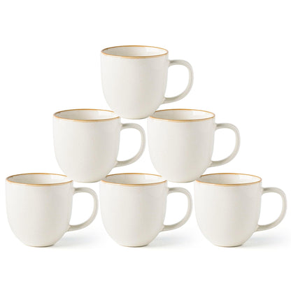 AmorArc 12oz Coffee Mugs, Ceramic Coffee Mugs set of 6 for Man, Woman, Dad, Mom, Modern Coffee Mugs with handle for Latte/Cappuccino/Milk/Cocoa. Dishwasher&Microwave Safe, Cappuccino