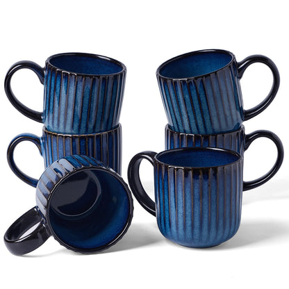 famiware Coffee Mug Set of 4, Star 12 oz Ceramic Mugs Cups Set with Handle