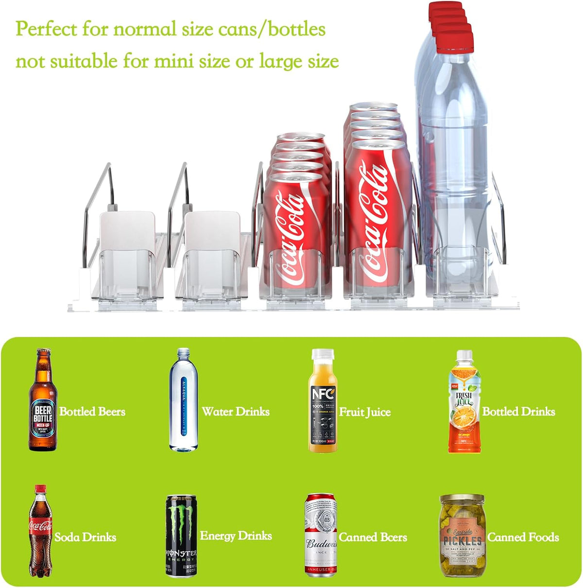 IBORING Drink Organizer for Fridge,Holds up to 25 Cans