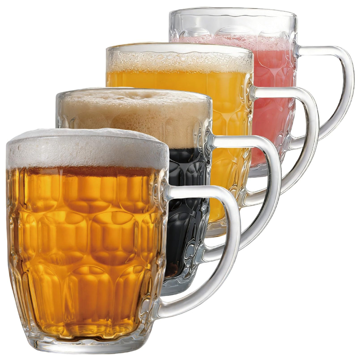 Dimple Stein Beer Mug - 20 OZ (4 Pack)