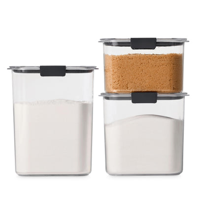 Rubbermaid Brilliance Airtight Food Storage Container, 7.8 Cup, BPA-Free, Clear/Grey, Ideal for Brown Sugar