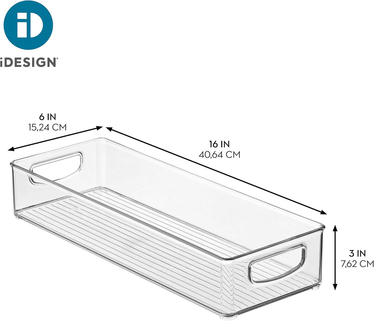 iDesign Slim Extra Long Clear Storage Bin