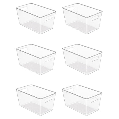 Vtopmart 6 Pack Clear Storage Bins, Pantry Cabinet Organizer Bins, Medium