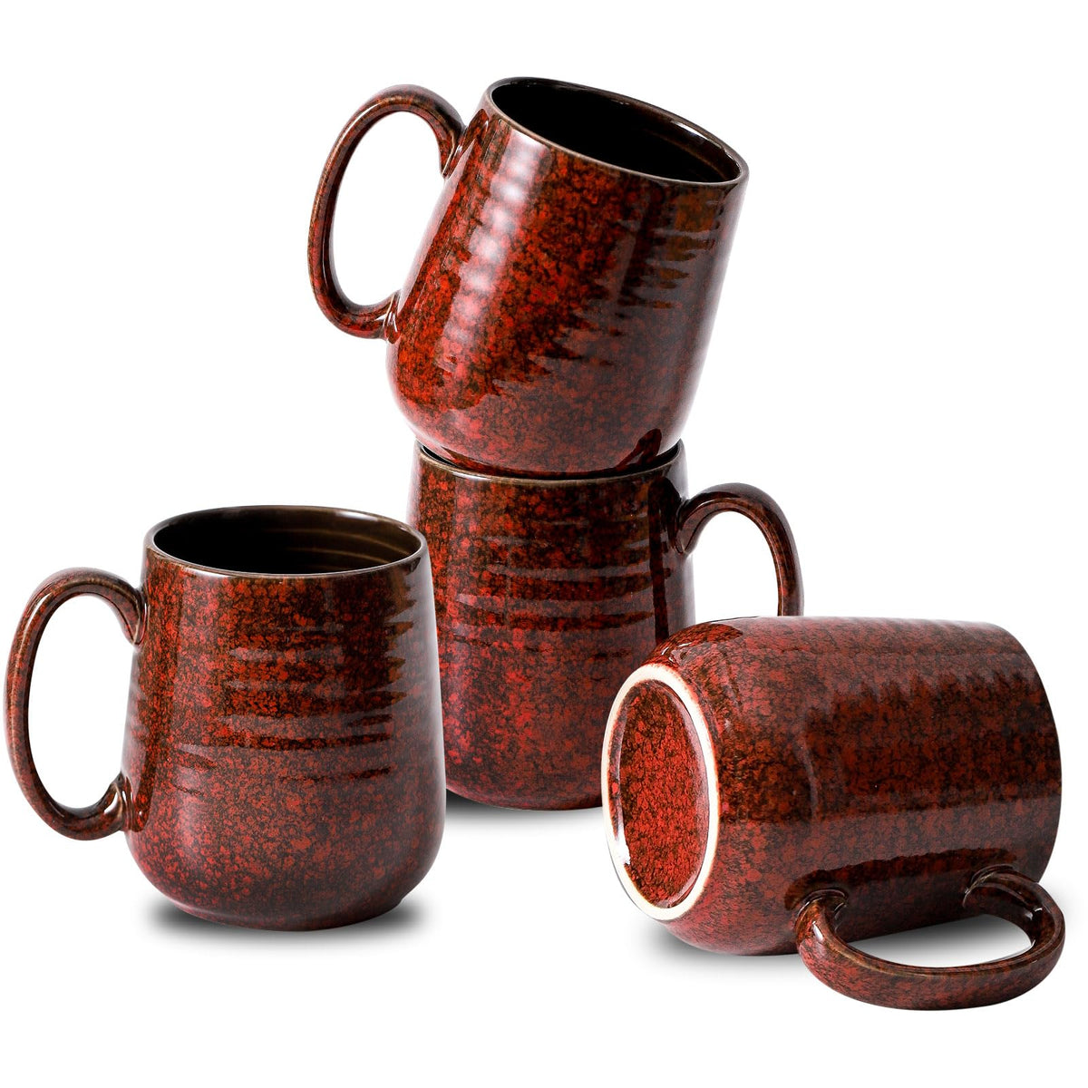 HASENSE Coffee Mugs, Reactive Glaze Coffee Cup Set of 6