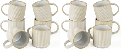 famiware Coffee Mug Set of 4, Star 12 oz Ceramic Mugs Cups Set with Handle