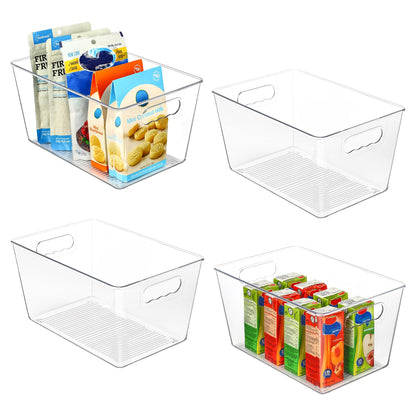 Vtopmart 8 Pack Clear Storage Bins with Lid Set for Pantry Organizer