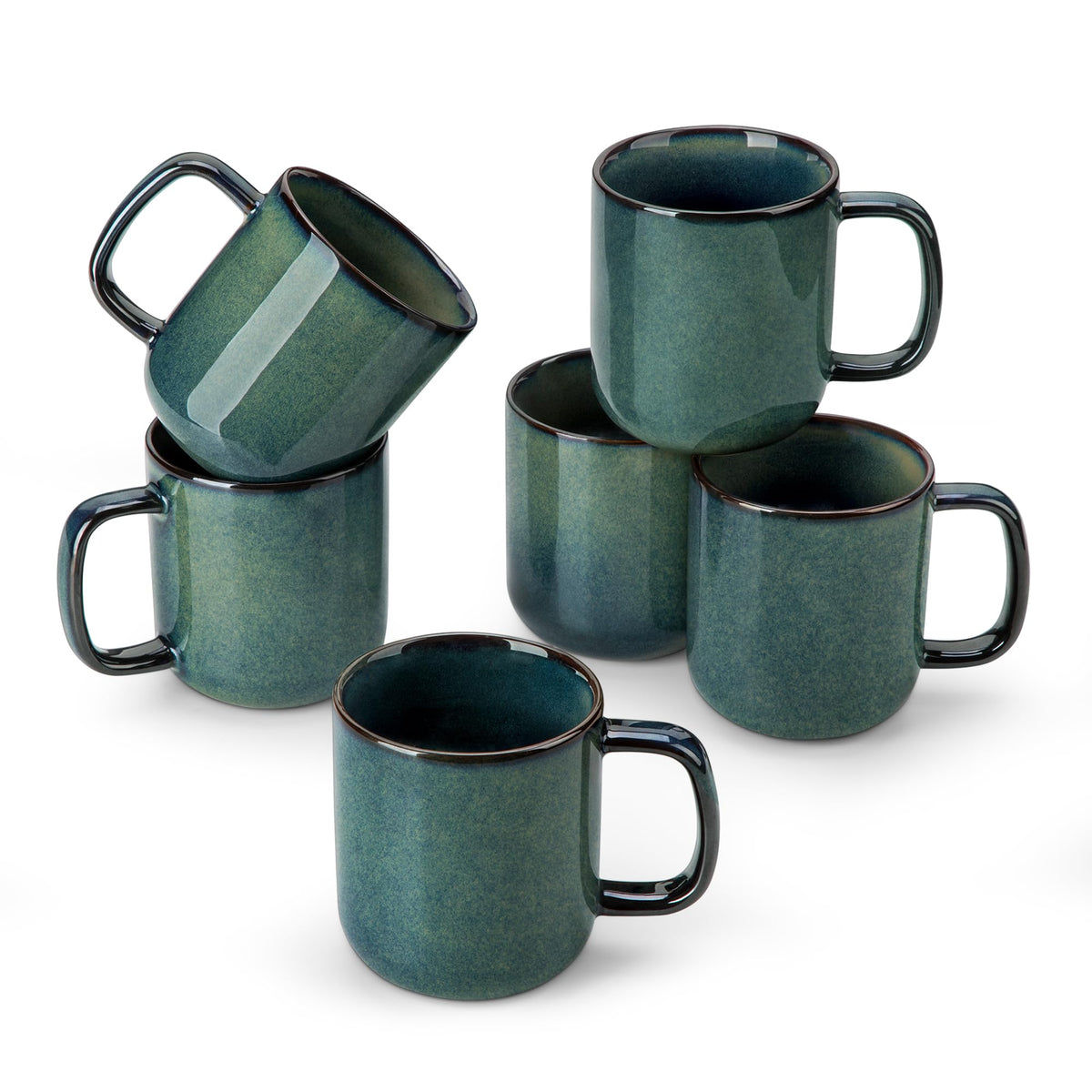 vancasso Porcelain Coffee Mugs Set, 12 oz Ceramic Coffee Cups for Latte Hot Tea Cappuccino Cocoa Milk Cups Set of 6, Dishwasher & Microwave Safe, White