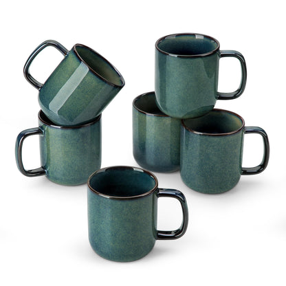 vancasso Porcelain Coffee Mugs Set, 16 oz Ceramic Coffee Cups for Americano Hot Tea Iced Coffee Cold Brew Cocoa Milk Mugs Set of 6, Dishwasher & Microwave Safe, White