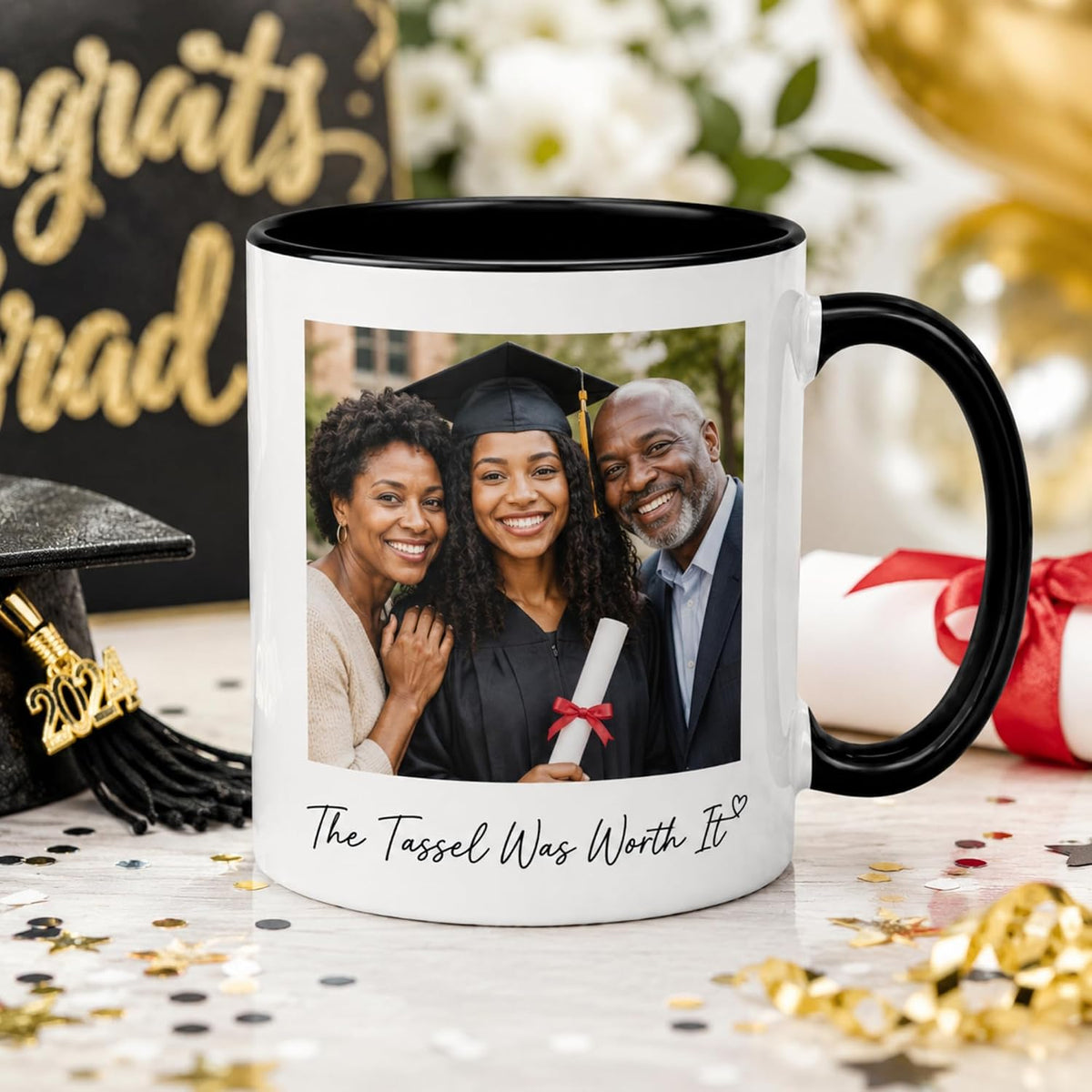 Custom Coffee Mug Personalized Photo Text Ceramic Cup 11 oz Both Sides