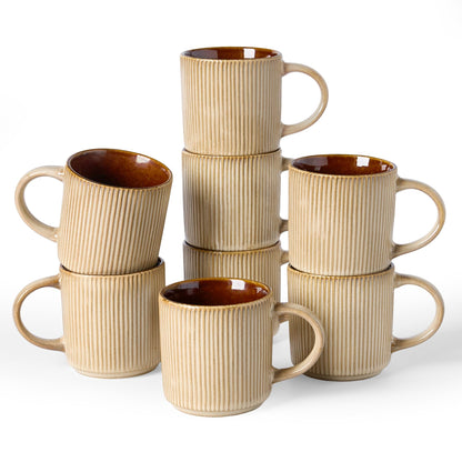 famiware Coffee Mug Set of 4, Star 12 oz Ceramic Mugs Cups Set with Handle