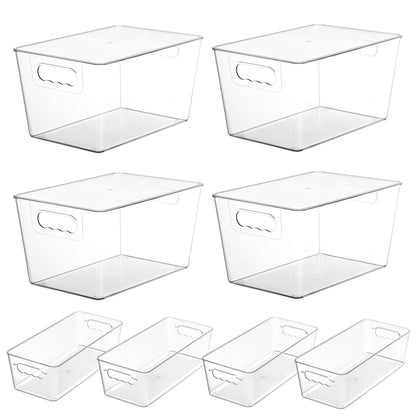Vtopmart 6 Pack Clear Storage Bins, Pantry Storage Bins with Handle, XL
