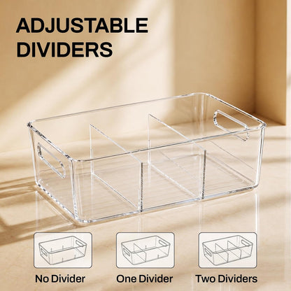 Mpotmiy 6-Pack Pantry Organizers and Storage, Clear Fridge Organizer Bins